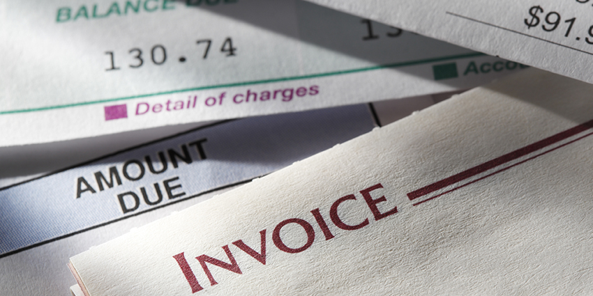Pile of invoices.