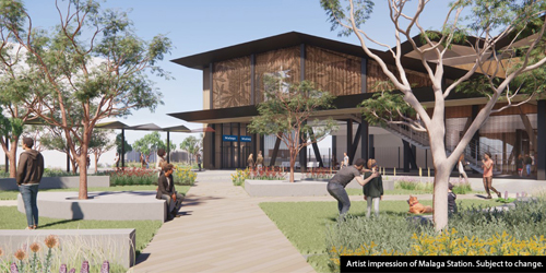 rendered image of Malaga Station.