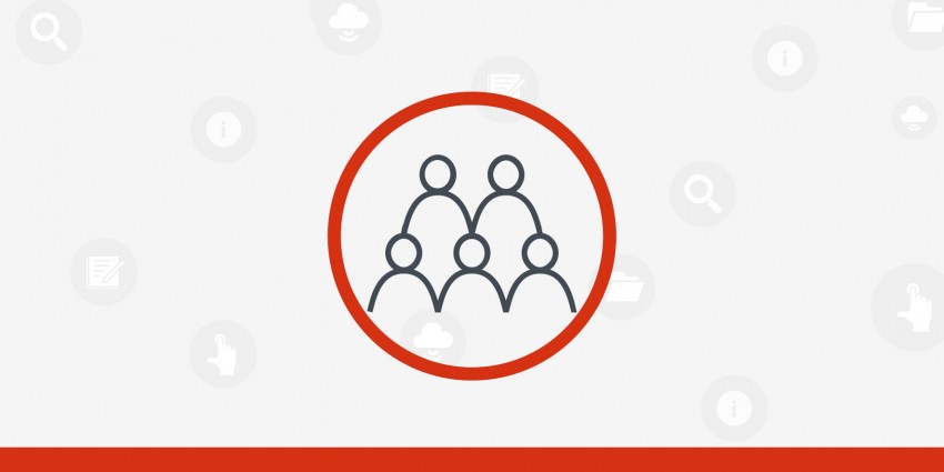 Graphic - group of people in red circle