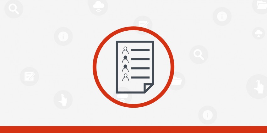 Graphic - red circle with a document